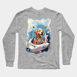 Golden Retriever in Space Long Sleeve T-Shirt